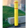 Innoplast Innoplast BollardGard Anywhere with 25 lb. Rubber Base, Yellow/White Tape, 4in x 52in,  BGAW452YW